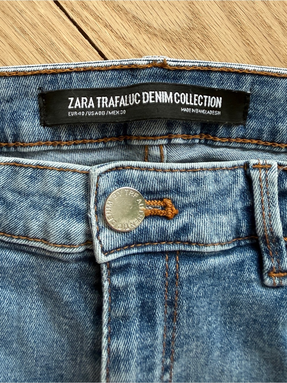 Zara Light Blue Slim Fit Distressed Jeans 8 - Picture 3 of 7